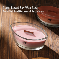 Bougie parfumée en verre en forme de bateau de luxe, grande bougie aromathérapeutique multicouche avec couvercle, emballage en boîte cadeau pour la fragrance d'intérieur