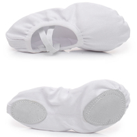 Chaussures de danse en toile extensible en cuir véritable pour filles et femmes, doublure en coton, vente en gros OEM à prix abordable