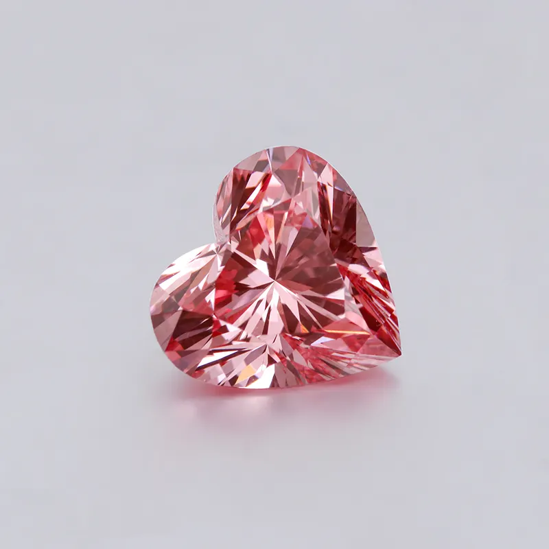 패션 핑크 컬러 VVS HPHT 하트 컷 다이아몬드 랩 다이아몬드 목걸이 또는 귀걸이