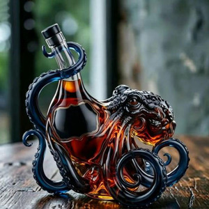 Nueva Botella de Vino y Whisky de Vidrio Transparente con Forma de Pulpo, Diseño Novedoso Soplado a Mano, Apta para Lavavajillas - Product Image 3