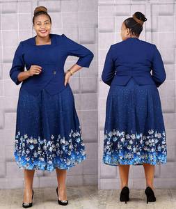 Robes élégantes de qualité supérieure pour femmes, taille plus, coupe droite, décontractées, longueur genou, formelles, 100% polyester, ODM pour femmes américaines et africaines - Product Image 1