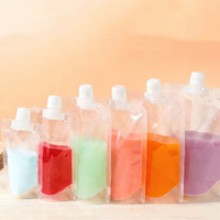 Pochette transparente à bec verseur en plastique de qualité alimentaire pour l'emballage de boissons liquides, jus, lait, disponible en plusieurs tailles