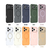 Casing Ponsel Magnetik Mewah TPU+PC untuk 13-18 Pro Max, Penyangga Bingkai Kamera, Desain Transparan, Pola Astronot, Perlindungan Penuh