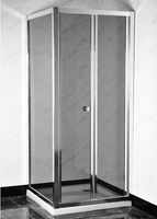 Porte de douche pliante carrée en verre trempé poli de 4 mm avec cadre, prix d'usine, pour usage hôtelier