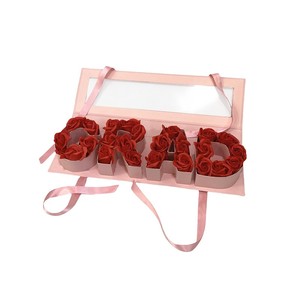 Caja de Regalo de Graduación con Diseño de Letras GRAD y Ventana para Flores, Caja de Papel Rígido Plegable 3D para Floristería - Product Image 4
