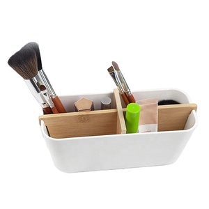 Pen Holder Bamboo Pen Holder Premium Bamboo Pen Pencil Holder Stand Office Home Desktop Cosmetic Storage Organizer With 4 Detachable Compartments