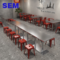 Fabricant de meubles de restaurant commerciaux modernes SEM, chaises en fer forgé et tables de salle à manger en acier inoxydable