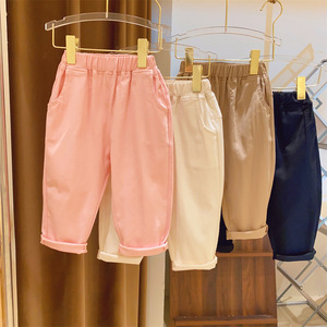 Hhkids Children's Carrot Pants Cotton Loose Fit Long Pants For Girls Summer Casual Wear - Product Image 2