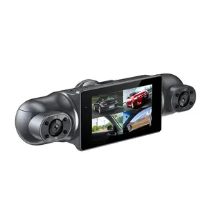 4レンズカーレコーディングデバイスフロントカメラモニタースクリーンミラーライブストリーム車両ブラックボックスDVR1080PHDダッシュカメラ