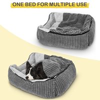 Chaleur et lavable en machine Rectangle Cave Couverture à capuche Lit pour chiot Lits orthopédiques anti-anxiété de luxe pour chat pour l'intérieur