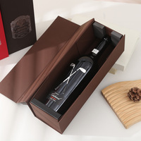 Boîte cadeau personnalisée pour bière et brandy, en carton rigide brun foncé mat, estampage à chaud, emballage de luxe pour bouteilles, vente en gros