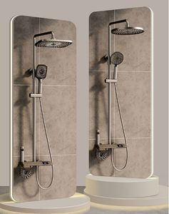 Ensemble de douche de salle de bain en laiton avec affichage numérique LED Robinet mitigeur à 4 touches de piano Motif de pulvérisation de pluie Crée une atmosphère dans la salle de bain - Product Image 6