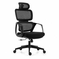 Chaise de bureau ergonomique moderne à dossier haut en maille, avec appui-tête 3D réglable, soutien lombaire et assise épaisse pour le bureau à domicile