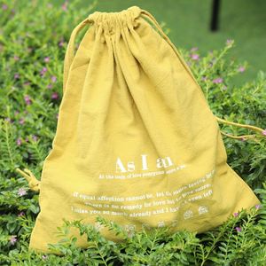 Sac à chaussures en coton biologique doux et durable personnalisé, sac à cordon en toile pliable de petite taille avec logo - Product Image 5