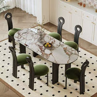 Table de salle à manger en bois massif Dream House de luxe avec 6 8 10 chaises en tissu Design moderne pour salles à manger Fabriqué en Chine Usine