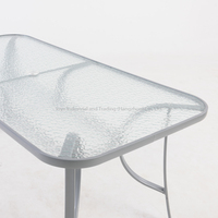 Joyeleisure Ensemble de mobilier de jardin moderne en aluminium KD avec table à plateau en verre pour patio, villa, parc, hôtel, école