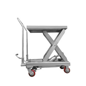 Transpalette en acier inoxydable à haute levée <span class=keywords><strong>500kg</strong></span> capacité de levage 800mm chariot élévateur main Shopping outils de stockage chariot chariot chariot - Product Image 2