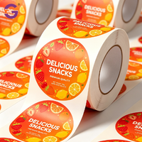 Autocollants personnalisés pour logo de marque commerciale, étiquettes adhésives pour bocaux de fruits et aliments, étiquettes rondes en vinyle imperméable imprimées sur papier, en rouleau pour emballage