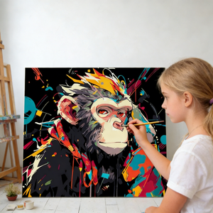 <span class=keywords><strong>Peinture</strong></span> <span class=keywords><strong>abstraite</strong></span> Graffiti, kit de <span class=keywords><strong>peinture</strong></span> par numéros DIY pour adultes, série de dessins animés de singes, <span class=keywords><strong>peinture</strong></span> <span class=keywords><strong>acrylique</strong></span> pour la décoration murale de la maison - Product Image 1