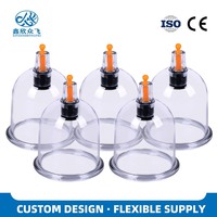 Kit de ventouses en plastique à usage unique, dispositif de thérapie par ventouses avec forte puissance d'aspiration. Équipement de massage par aspiration.