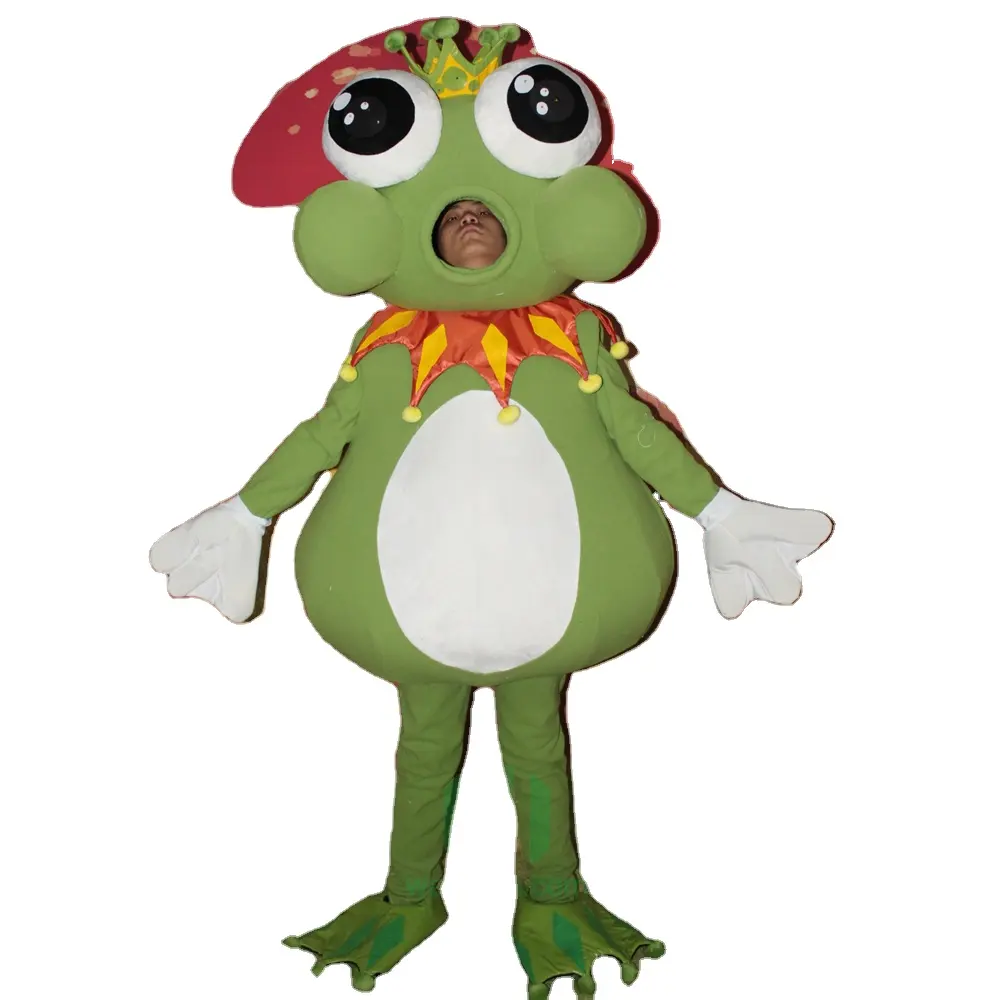 HI CE Unique grenouille roi costumes de mascotte de dessin animé drôle costumes de mascotte pour adulte