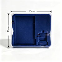 Boîte de rangement pour médailles et pièces commémoratives de grande capacité, couvercle en plastique transparent rectangulaire, plateau intérieur en peluche