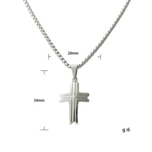 Stainless Steel <b>Cross</b> Pendant Necklace Men's Geometric Design Fashion Jewelry 120212 - Product Image 5