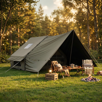 Grande tente gonflable de camping en coton PVC Oxford de luxe, étanche, durable, portable, pour 3-4 personnes, quatre saisons