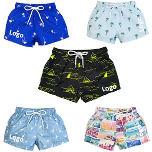 Custom Toddler Baby Boy Swim Short Trunks Kids Children Beachwear Shorts For Boys