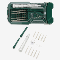 Kit de réparation magnétique 15 pièces avec embouts de tournevis de précision, ventouse et extracteur de carte SIM pour montres, téléphones, ordinateurs et lunettes