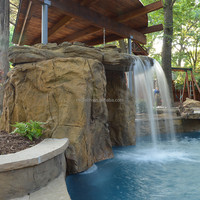 Kit de cascade artificielle en pierre personnalisée, grotte en pierre artificielle pour piscines