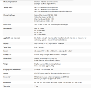 Testeur de dureté ultrasonique japonais JFE importé SH-21B-E1 - Product Image 4