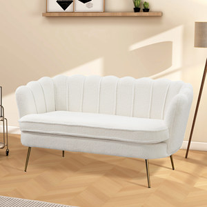 Moderne Dubbele Bank Modieuze Tweezitter Met Houten Frame En Stoffen Bekleding Voor Woonkamer Fauteuils Groothandel - Product Image 1