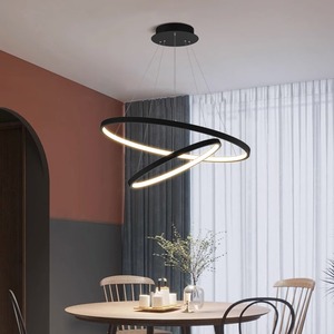 Nordic Modern Metal <strong>Circle</strong> 3 Rings Chandeliers Hanging Lustre Gold Kitchen LED Chandelier Pendant <strong>Light</strong> - Product Image 4