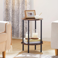 Table d'appoint ronde, utilisable comme table de chevet pour chambre à coucher, table d'appoint pour canapé de salon, style moderne, sur pieds, double niveau