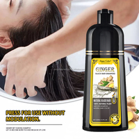 Shampoo colorant permanent au gingembre noir, extraits naturels de plantes, huile d'argan, couvre les cheveux gris, qualité salon, pour tous types de cheveux