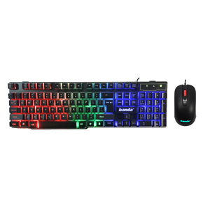Combos clavier souris étanches RGB LED rétroéclairés 104 touches avec interface USB ensemble de clavier de jeu pour PC de bureau - Product Image 1