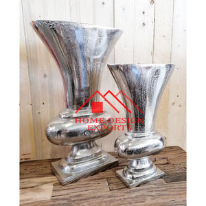 อลูมิเนียมสําเร็จรูปสีเงินขนาดใหญ่สําหรับตกแต่งสวนและงานแต่งงาน อลูมิเนียมขนาดใหญ่ Urns แจกันงานแต่งงาน - Product Image 6