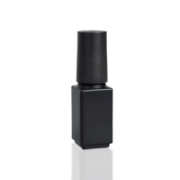 Flacon de vernis à ongles en verre givré mat personnalisé de 10 ml, 12 ml, 16 ml avec bouchon et pinceau, emballage cosmétique UV de 15 ml avec bouchon
