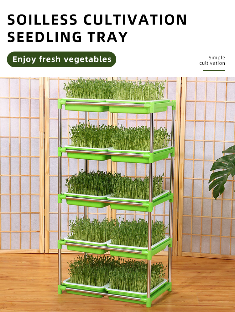 Multilayer Seedling Tray Stand Microgreen Hydroponic Trays Biodegradable