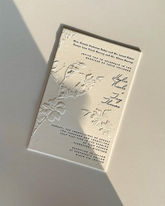 Cartes d'<span class=keywords><strong>invitation</strong></span> de mariage de luxe haut de gamme personnalisées en papier coton avec relief floral en relief 3D - Product Image 4