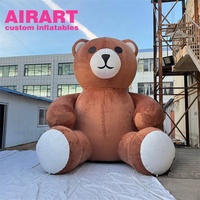 Ours en peluche gonflable d'ours gris gonflable de 4m pour la décoration d'étape