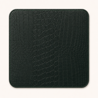 Tapis de Mahjong en Cuir Végétalien Motif Crocodile Couleurs de Noël Antidérapant Enroulable avec Enveloppe en Cuir pour Cadeau de Fête