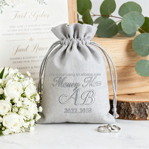 Vente en gros de sac à cordon en coton sac à poussière en toile de coton naturel blanc <span class=keywords><strong>beige</strong></span> noir rose - Product Image 3
