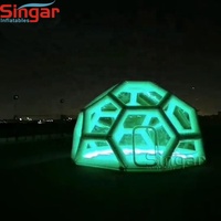 Nouvelle tente de football gonflable en PVC transparent, design en nid d'abeille, SINGAR SG-DT107, pompe à air électrique, couleurs personnalisables