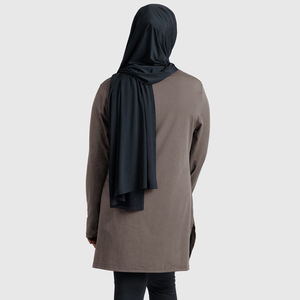 Abbigliamento sportivo modesto personalizzato per donne musulmane <span class=keywords><strong>tuta</strong></span> sportiva a maniche lunghe con fori e tasche tute da ginnastica traspiranti - Product Image 2