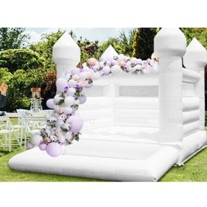 In Stock Jumper House Inflatable White Jumping Castle Wedding Bouncer for Party Wedding House With Blower Castle B - Product Image 1