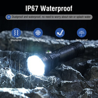 Linterna LED Boruit de Alta Potencia, 1960 Lúmenes, Largo Alcance, Resistente al Agua, Portátil, Recargable, con Clip