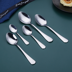 12.4cm muỗng cà phê thép không gỉ món tráng miệng dao kéo mini kim loại bánh <span class=keywords><strong>Flatware</strong></span> muỗng thép không gỉ bạc khuấy trà Spoon <span class=keywords><strong>Set</strong></span> - Product Image 1