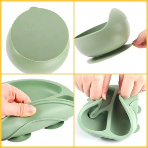 <span class=keywords><strong>Ensemble</strong></span> de sevrage pour tout-petits en silicone de qualité alimentaire sans BPA avec un design mignon, assiettes et bols pour bébé, <span class=keywords><strong>ensemble</strong></span> de <span class=keywords><strong>repas</strong></span> avec ventouse - Product Image 2